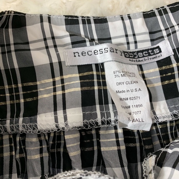 Necessary Objects Sz XS Skirt black white with gol - Picture 3 of 3